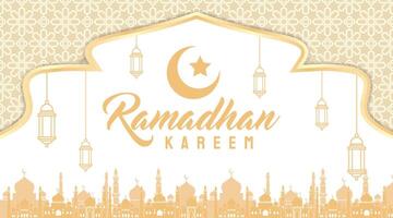 Vector Ramadan Kareem Background with Seamless Pattern