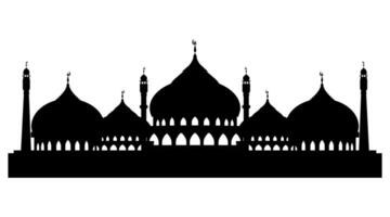 Muslim Mosque Silhouette on white background,Vector Arabic architecture panorama,Oriental building landmark Eastern religion,Design element for Eid al Adha,Eid al fitr,Mubarak,Muharram,Ramadan Kareem vector