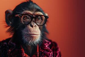 AI generated Stylish portrait of dressed up anthropomorphic animal themes, Funny pop art illustration photo