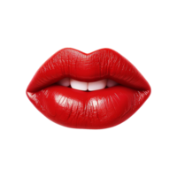AI generated Female red lips cut out on transparent background png