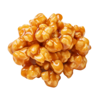 AI generated Tasty caramel glazed popcorn png isolated on transparent background