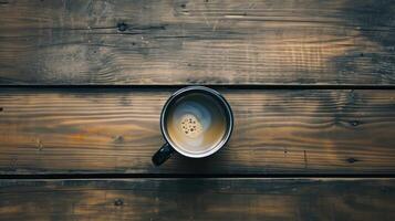 AI generated vintage working desk with coffee, coffee break and relax after work, vintage style photo