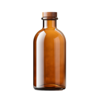 AI generated Empty brown glass medical bottle png isolated on transparent background