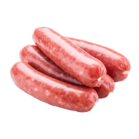 AI generated Row uncooked sausage's isolated on transparent background png