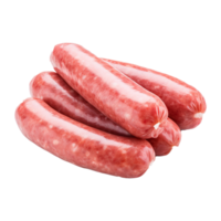 AI generated Row uncooked sausage's isolated on transparent background png