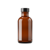 AI generated Empty brown glass medical bottle png isolated on transparent background