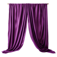 AI generated Purple silk curtain alone isolated on transparent background png