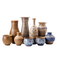 AI generated Pottery and ceramics craft isolated on transparent background png