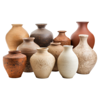 AI generated Pottery and ceramics craft isolated on transparent background png