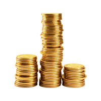 AI generated Gold coin stack isolated on transparent background png