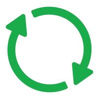 Recycle symbol icon. Green recycle or recycling arrows icon. Vector recycle sign