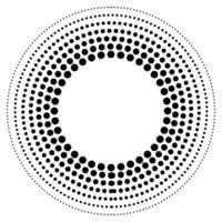 Halftone dots in circle form. Design elements with circular halftone dots. Round dotted frame. Circle dots vector