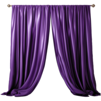 AI generated Purple silk curtain alone isolated on transparent background png