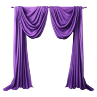 AI generated Purple silk curtain alone isolated on transparent background png