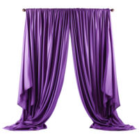 AI generated Purple silk curtain alone isolated on transparent background png