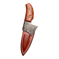 AI generated Leather knife sheath isolated on transparent background png