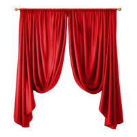 AI generated Red silk curtain alone isolated on transparent background png