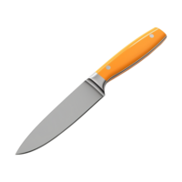 AI generated Kitchen knife with orange steel blade with saved path isolated on transparent background png