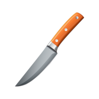 AI generated Kitchen knife with orange steel blade with saved path isolated on transparent background png