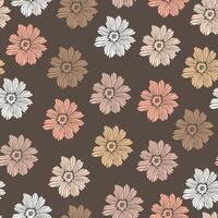 Leaves and flowers. Hand-drawn graphics. Seamless patterns for fabric and packaging design. vector