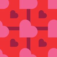 Pattern with a heart for Valentine's Day for textiles, labels, geometric style templates. Pink is a modern color. vector