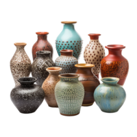 AI generated Pottery and ceramics craft isolated on transparent background png