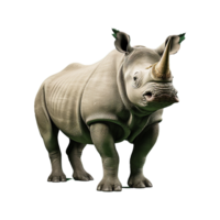 ai gegenereerd neushoorn PNG geïsoleerd Aan transparant achtergrond