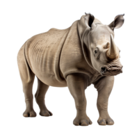 ai gegenereerd neushoorn PNG geïsoleerd Aan transparant achtergrond