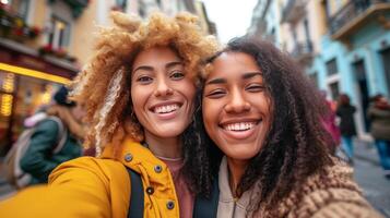 AI generated best friends, who come from different racial backgrounds, photo