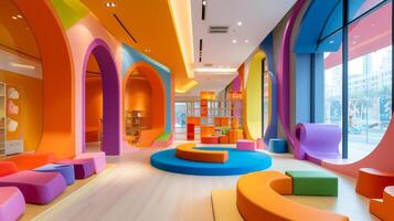 AI generated A modern, child-friendly environment fostering creativity and fun interactions photo