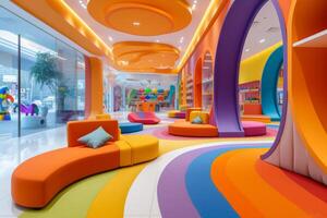 AI generated A modern, child-friendly environment fostering creativity and fun interactions photo