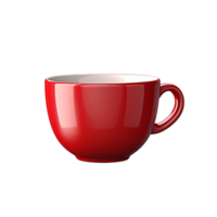 AI generated Ceramic red cup png isolated on transparent background