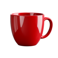 AI generated Ceramic red cup png isolated on transparent background