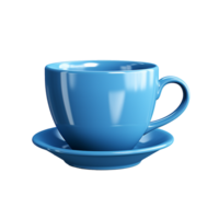 AI generated Ceramic blue cup png isolated on transparent background