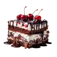 ai generato nero foresta Gateau png isolato su trasparente sfondo