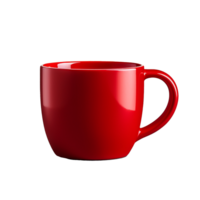 AI generated Ceramic red cup png isolated on transparent background