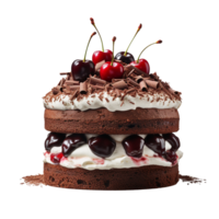 ai gerado Preto floresta gateau png isolado em transparente fundo