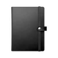 ai généré noir cuir carnet isolé sur transparent Contexte png