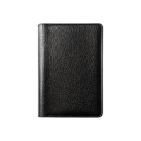 AI generated Black leather notebook isolated on transparent background png