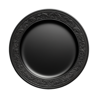 AI generated Black plate isolated on transparent background png