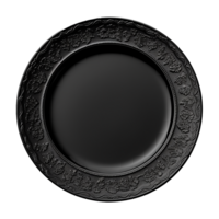 AI generated Black plate isolated on transparent background png