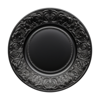 AI generated Black plate isolated on transparent background png