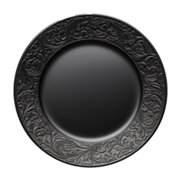 AI generated Black plate isolated on transparent background png