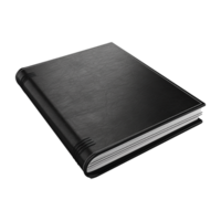 AI generated Black leather notebook isolated on transparent background png