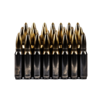 AI generated Black ammunition in 5 56 mm isolated on transparent background3 png