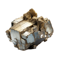 AI generated Fes2 pyrite isolated on transparent background png