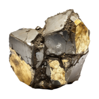 ai généré fes2 pyrite isolé sur transparent Contexte png