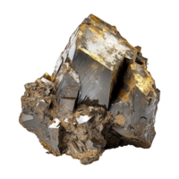 AI generated Fes2 pyrite isolated on transparent background png