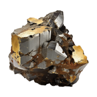 AI generated Fes2 pyrite isolated on transparent background png