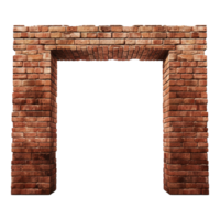 AI generated Brick wall and open gap isolated on transparent background png